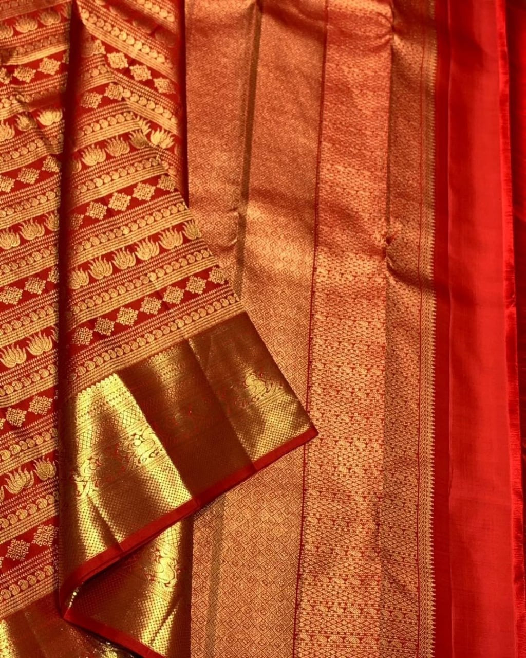 Purple and red Banarasi Soft Silk Saree