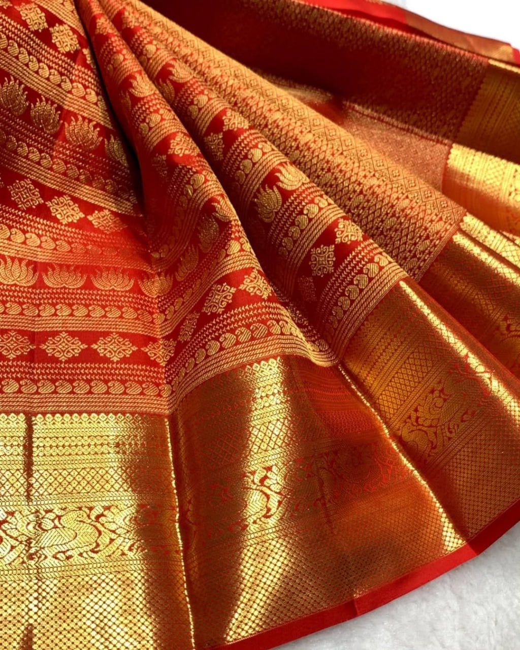 Purple and red Banarasi Soft Silk Saree