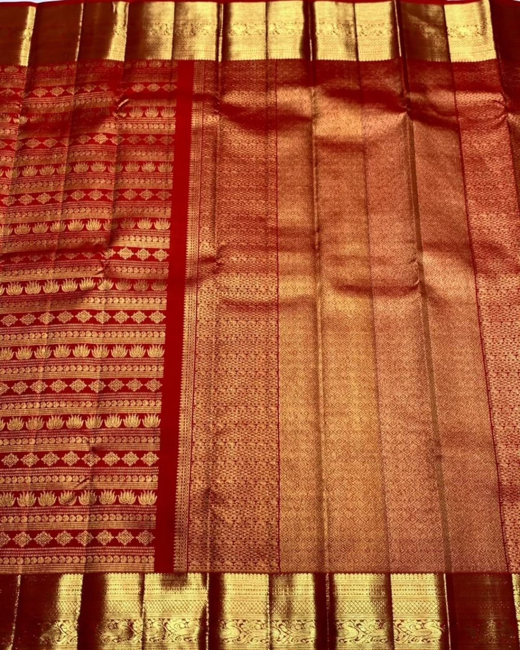 Purple and red Banarasi Soft Silk Saree