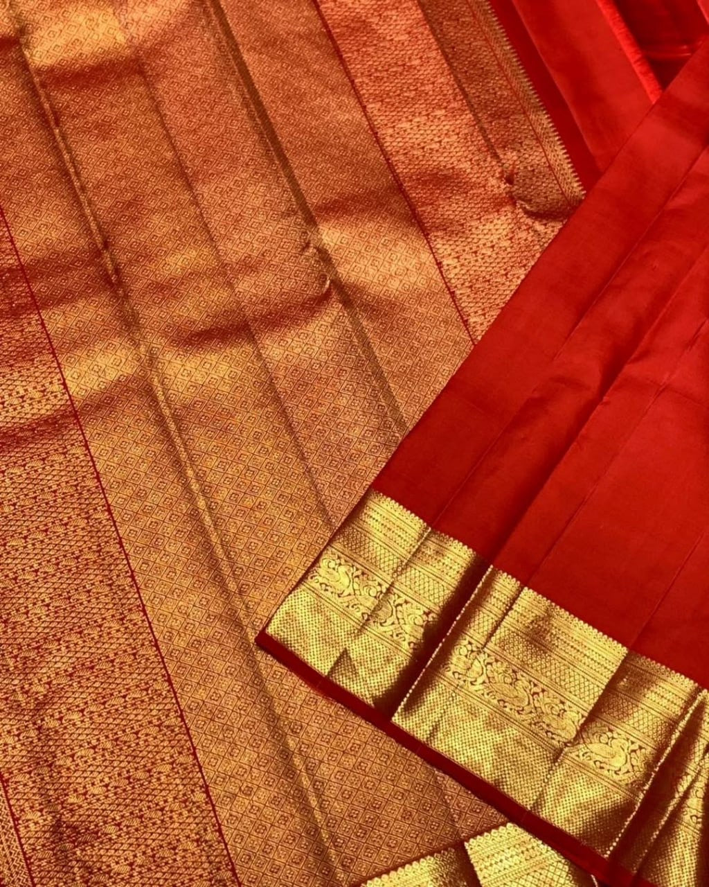 Purple and red Banarasi Soft Silk Saree