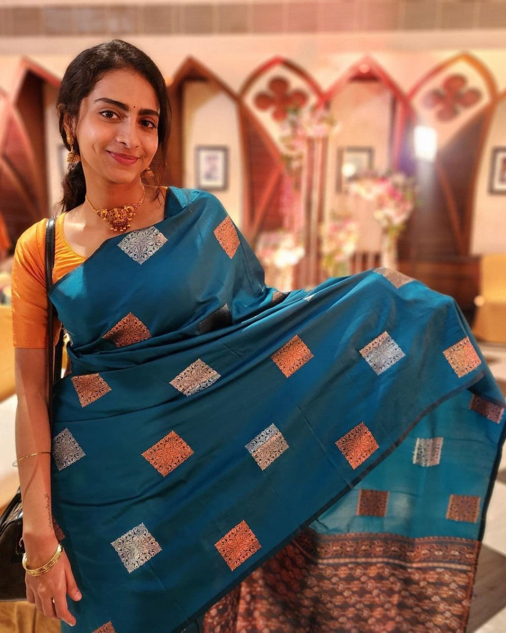 Blue Banarasi Soft Silk Saree