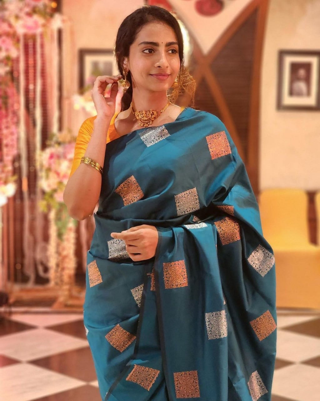 Blue Banarasi Soft Silk Saree