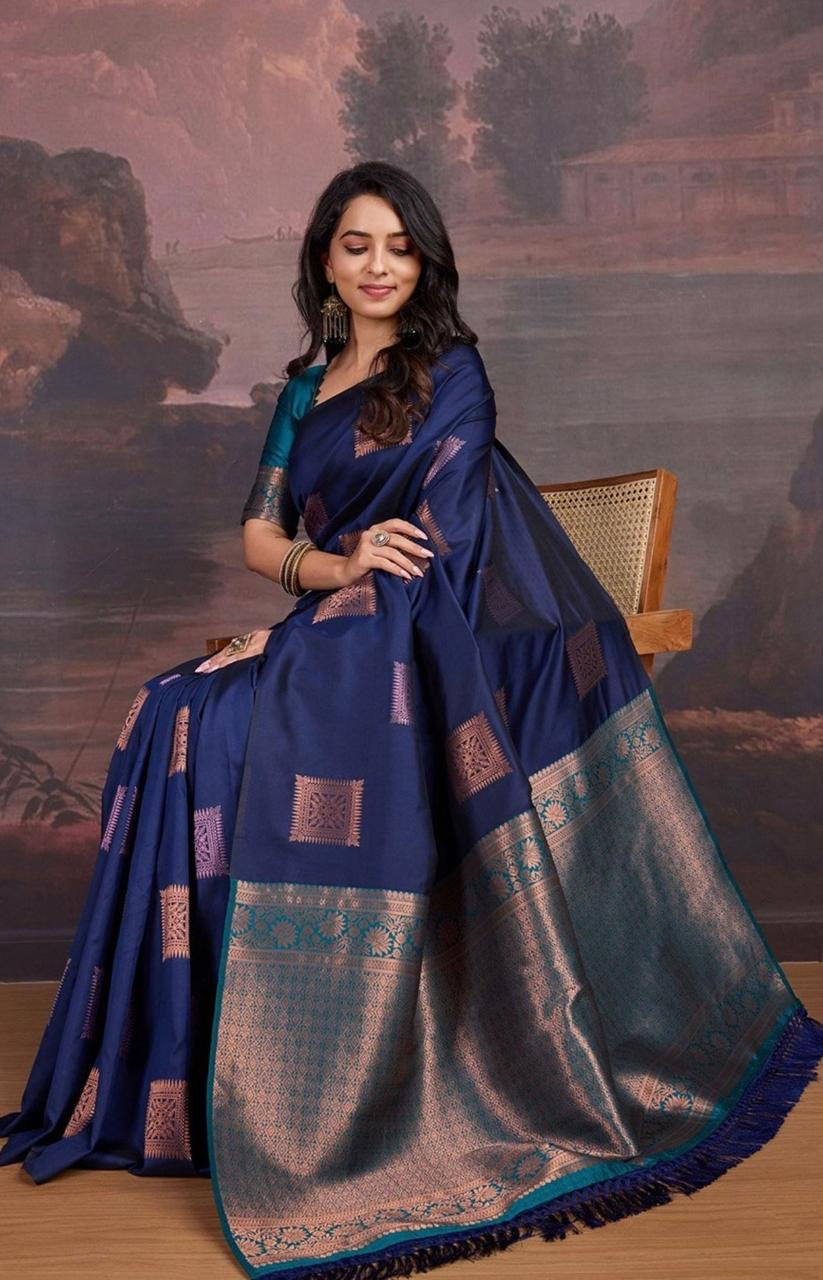 Royal Blue Kanjivaram Silk Saree