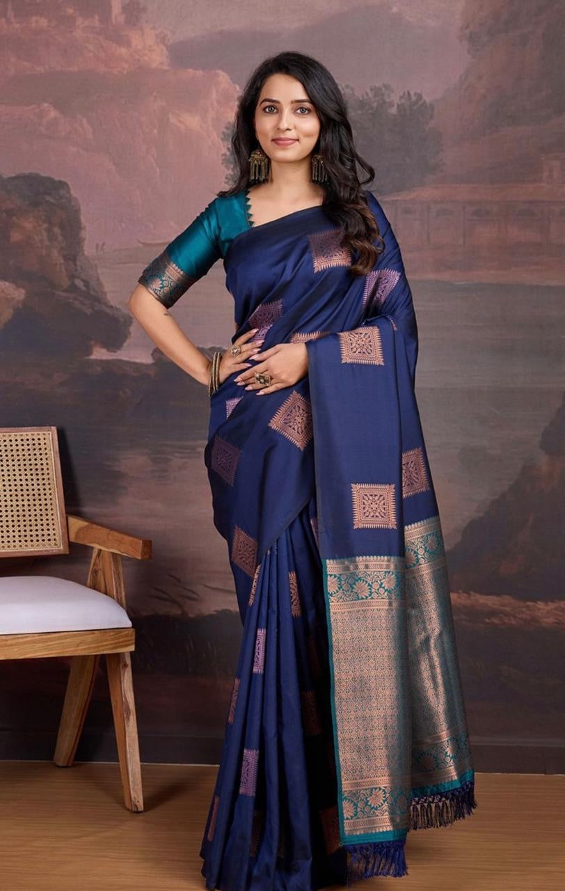 Royal Blue Kanjivaram Silk Saree