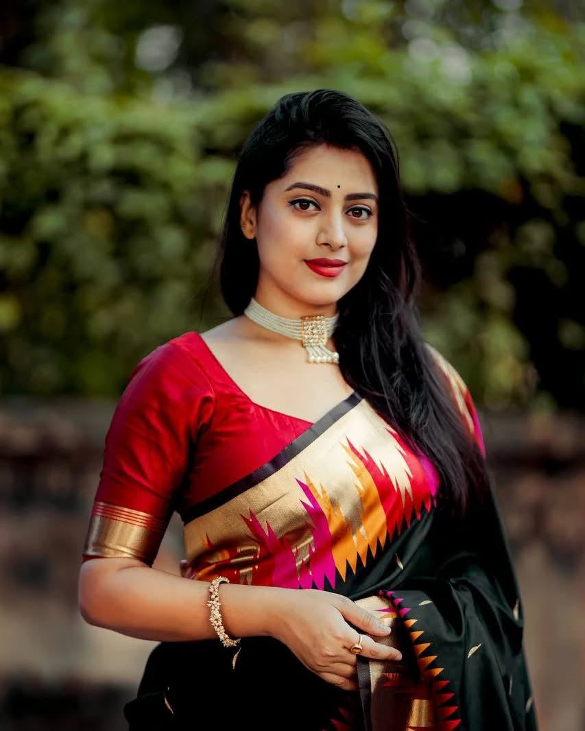 Black Ikat Patola Banarasi Silk Saree