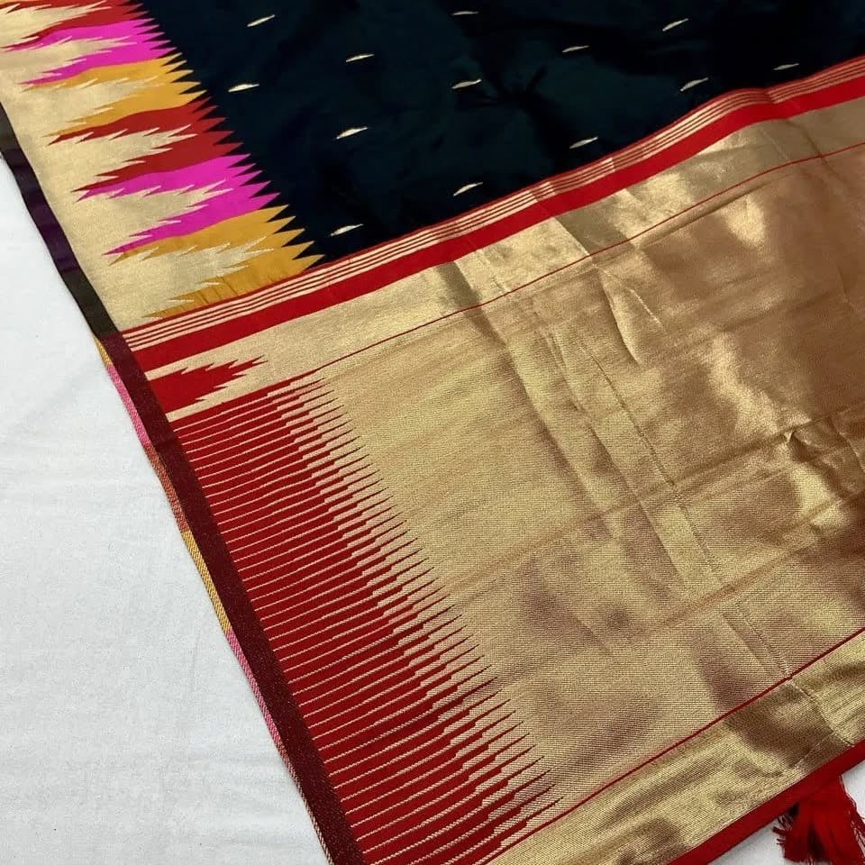 Black Ikat Patola Banarasi Silk Saree