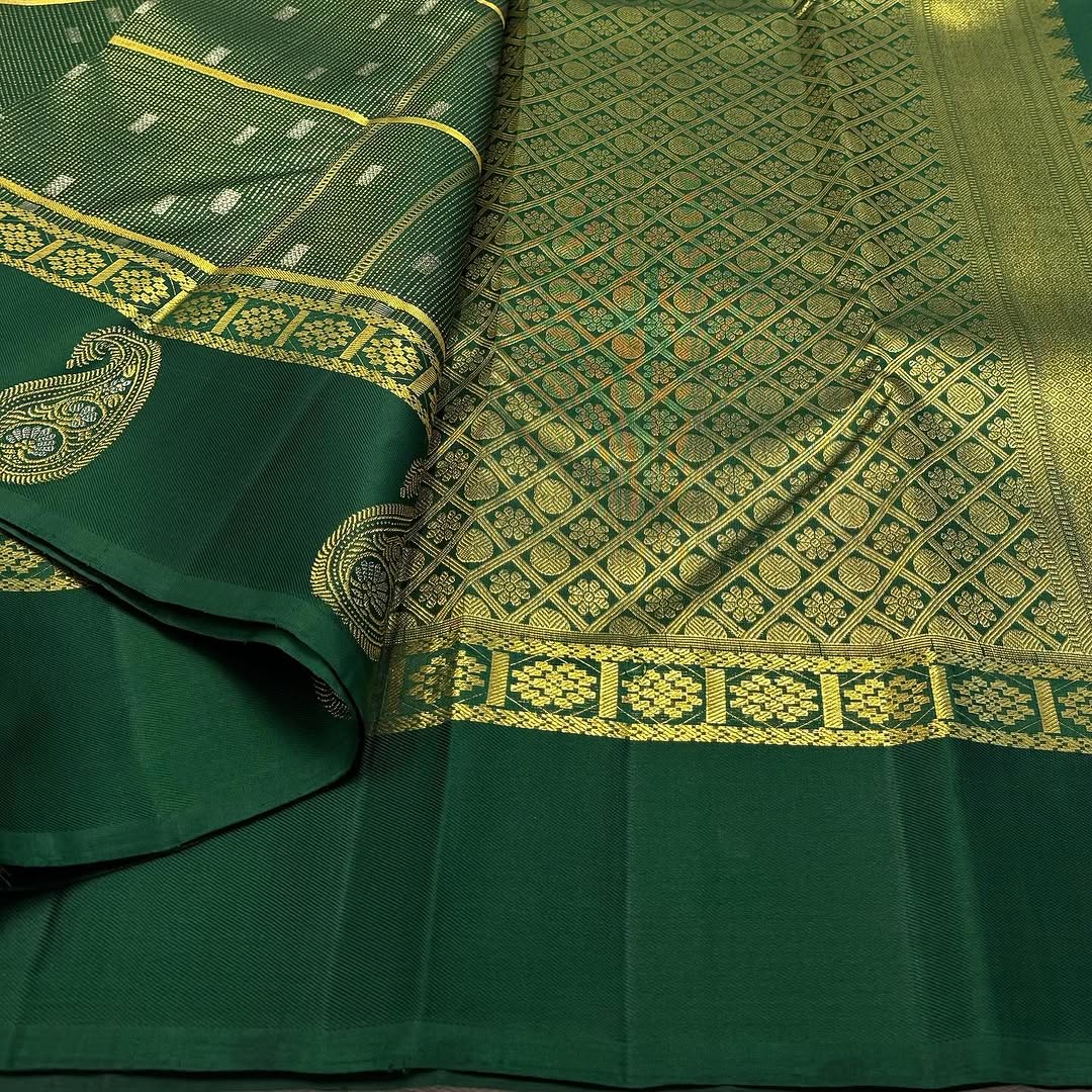 Green Banarasi Soft Silk Saree
