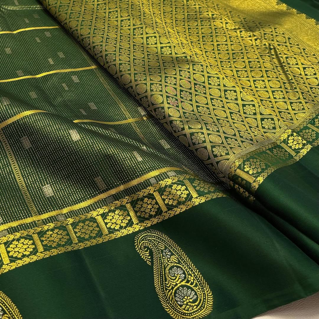 Green Banarasi Soft Silk Saree