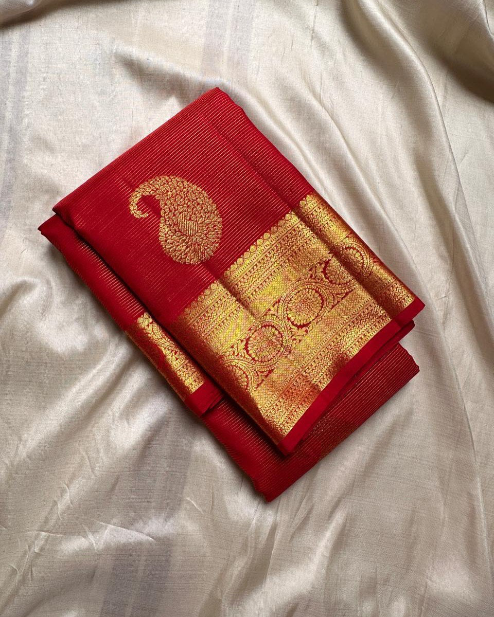 Maroon Banarasi Soft Silk Saree