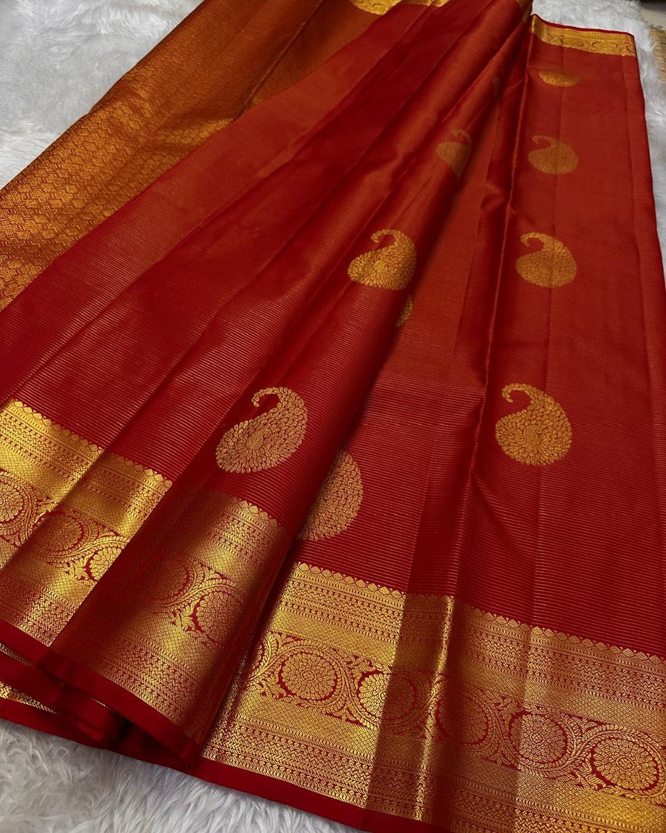 Maroon Banarasi Soft Silk Saree