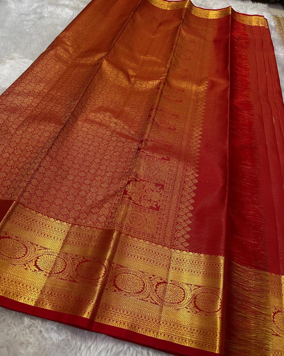 Maroon Banarasi Soft Silk Saree
