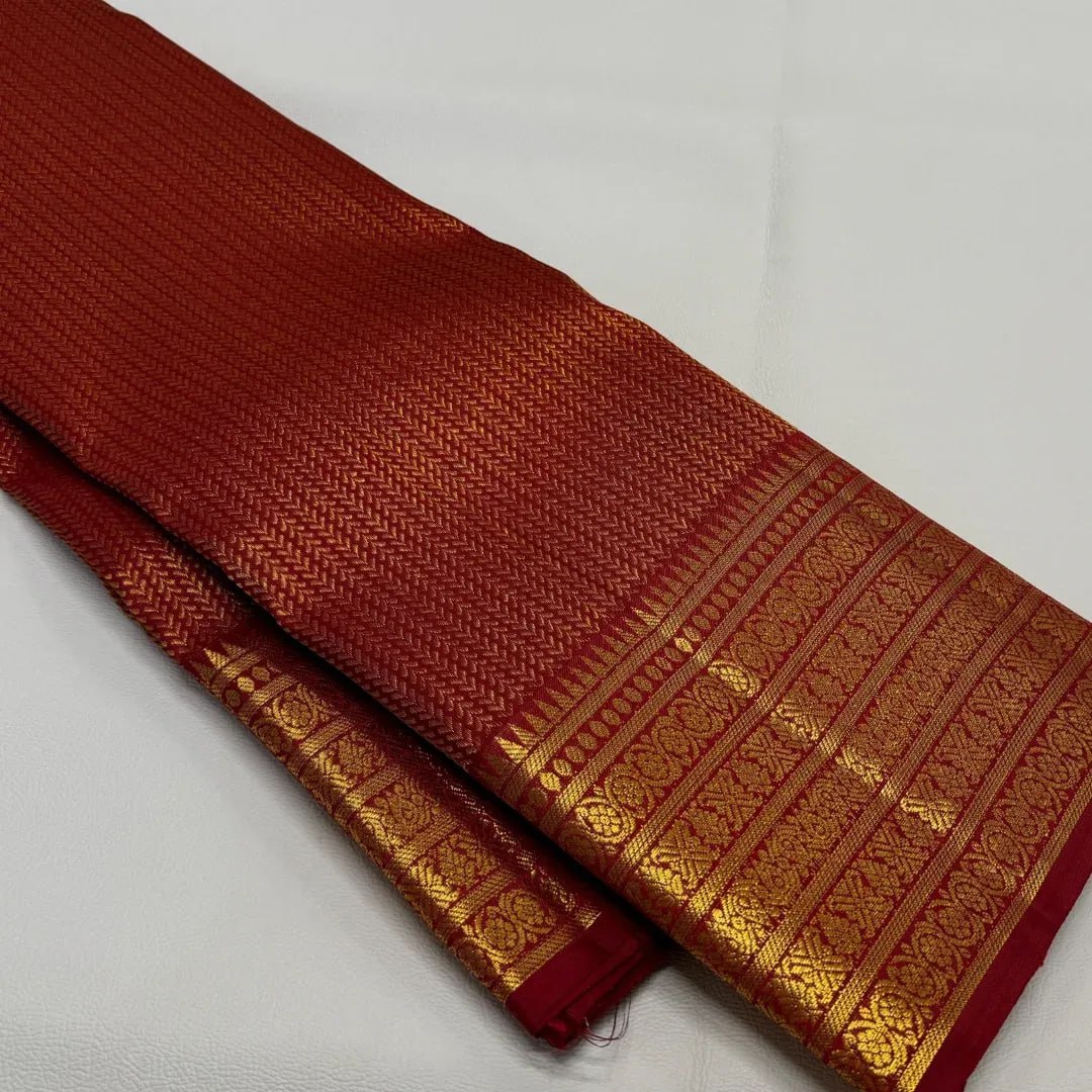 Classic Maroon Banarasi Silk Saree