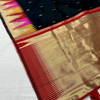 Black Ikat Patola Banarasi Silk Saree