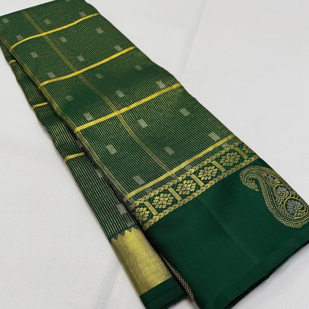 Green Banarasi Soft Silk Saree