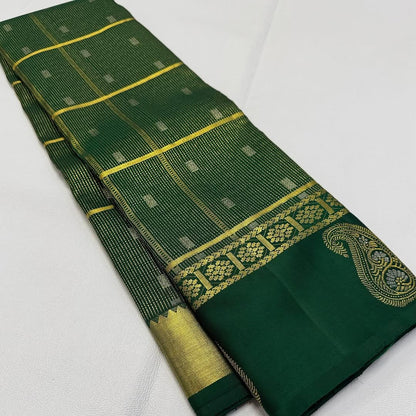 Green Banarasi Soft Silk Saree