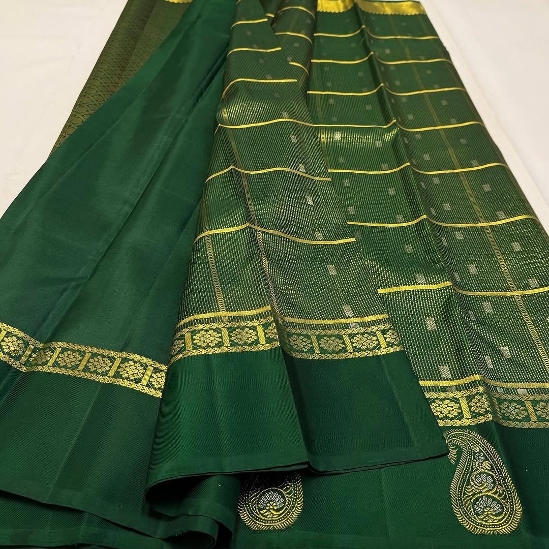Green Banarasi Soft Silk Saree