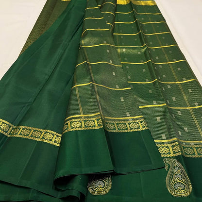 Green Banarasi Soft Silk Saree