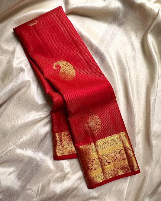 Maroon Banarasi Soft Silk Saree