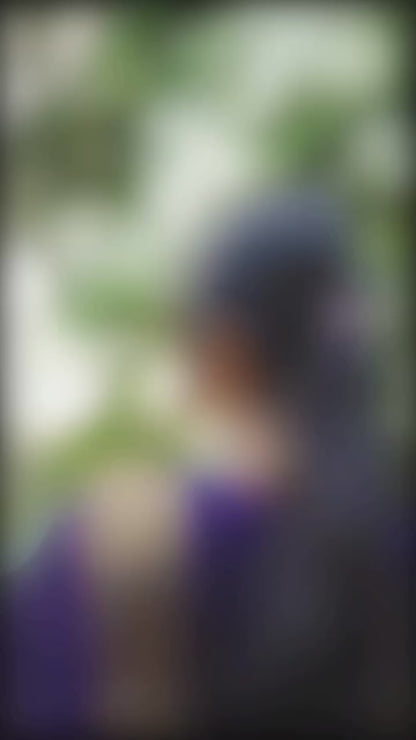 Royal Violet Banarasi Silk Saree with Silver Zari Buttas and Border